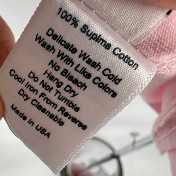 St. Roche Pink Echo Mini Dress Supima Cotton Padded Shoulders Size XL - Picture 10 of 13